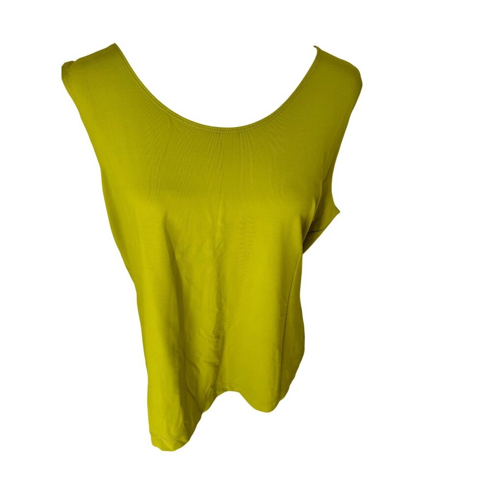 Chicos Womens  Size 3 Lime Green Tank Top 16/18 Nylon/Spandex Stretch Sleeveless - Picture 2 of 6